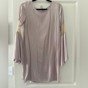 Womens Dusty Pink Bell Sleeve Tunic Top